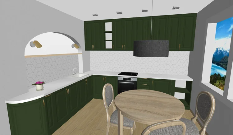 Plano de cocina con medidas